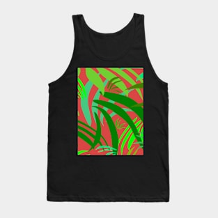 Fronds on Soft Red Repeat 5748 Tank Top